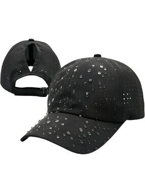 〽️Women Drying Black High Ponytail Baseball Cap Trucker Bad Hair Day Adjustable